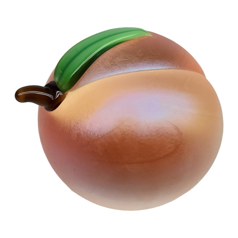 Vintage Iridescent Peach Figural Art Glass Paperweight Orient & Flume Style
